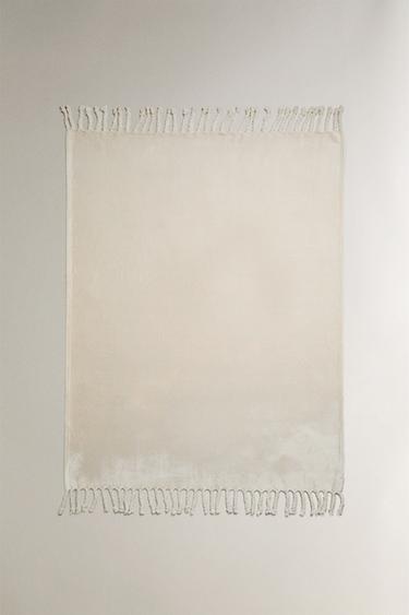 Zara Плед из флиса с бахромой