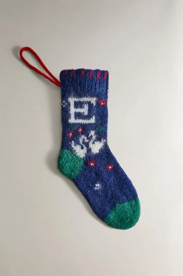 Новогодний чулок с буквой E- Заказать в России