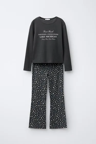 6-14 лет/пижама с текстом и цветочным принтом- Заказать в России