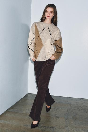 Zara Свитер с узором «ромбы»