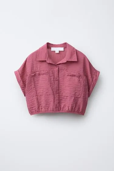 Рубашка струящегося кроя с резинками