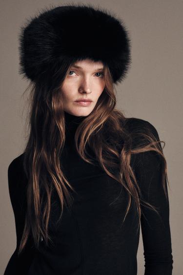 Zara Трикотажная шапка бини с отделкой из искусственного меха купить с доставкой.