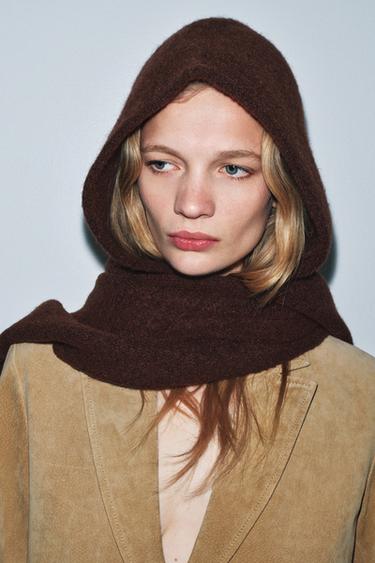 Zara Капюшон-бандана вязаный купить с доставкой.