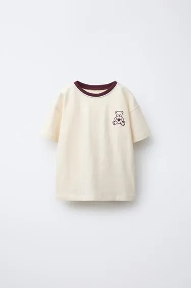 Футболка в стиле преппи с вышивкой «медведь»- Заказать в России