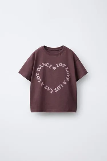 Футболка с текстовым принтом и блёстками- Заказать в России