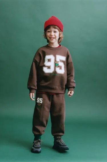 Брюки-джоггеры с вышивкой «цифра и животное»