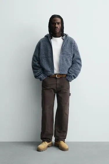 Куртка-рубашка в клетку с вышивкой и капюшоном- Заказать в России