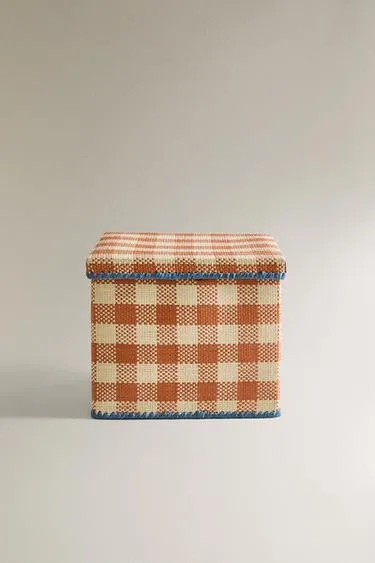 Детская складная корзина в клетку- Заказать в России