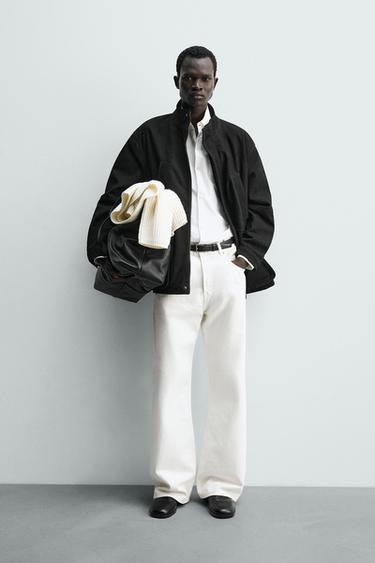 Zara Парка свободного кроя из кожи купить с доставкой.