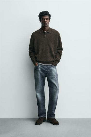 Zara Поло классического кроя из смесовой шерсти