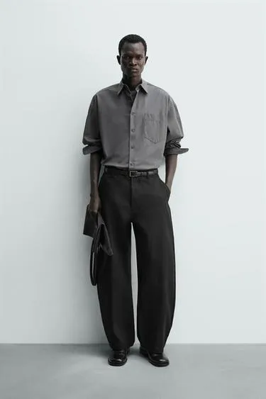 Брюки BARREL FIT из лиоцелла и хлопка- Заказать в России