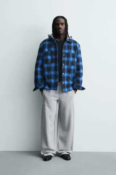 Куртка-рубашка в клетку с контрастным капюшоном- Заказать в России