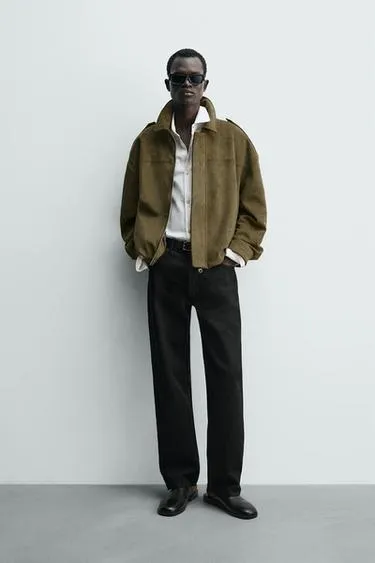 Укороченная куртка из искусственной замши