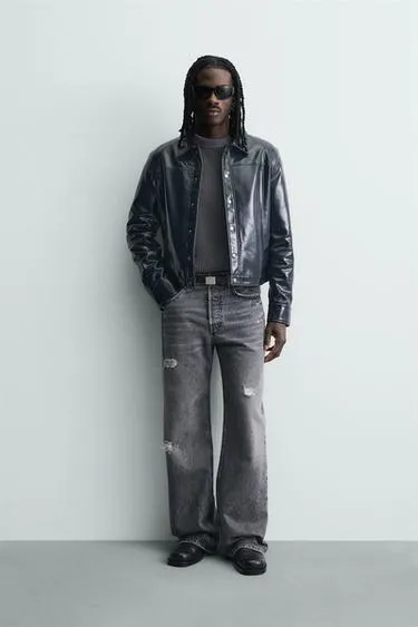 Куртка-рубашка с эффектом винила