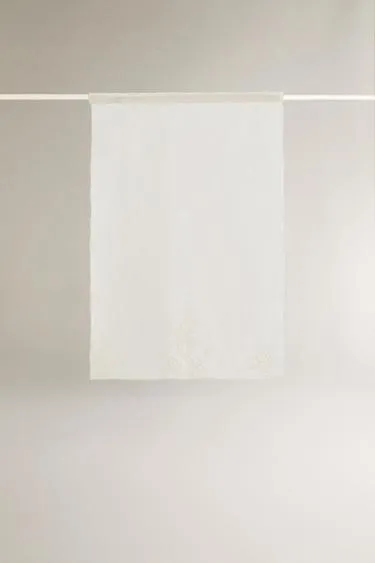 Штора из шифона с вышивкой из льна (набор из 2 шт.)- Заказать в России