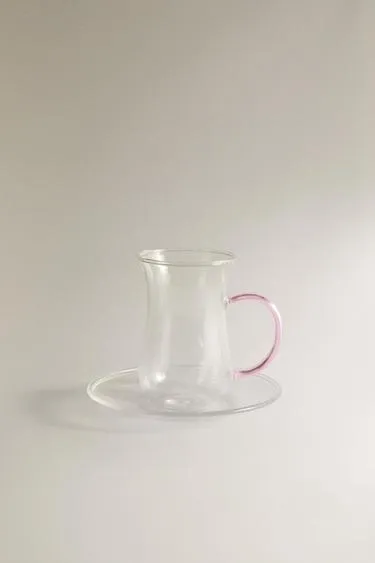 Стакан и блюдце из боросиликатного стекла- Заказать в России