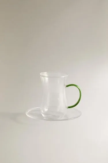 Стакан и блюдце из боросиликатного стекла- Заказать в России