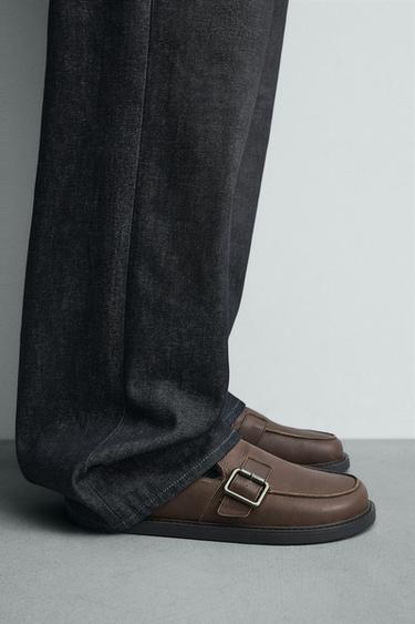 Zara Кожаные сабо с пряжкой купить с доставкой.