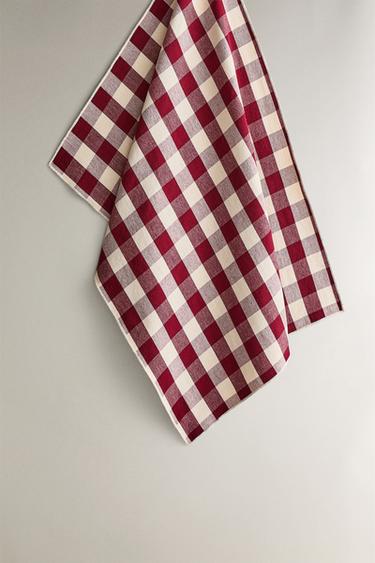 Zara Набор больших хлопковых чайных полотенец в клетку (набор из 2)