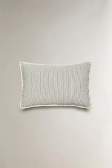 Детский стёганный хлопковый чехол на подушку в полоску