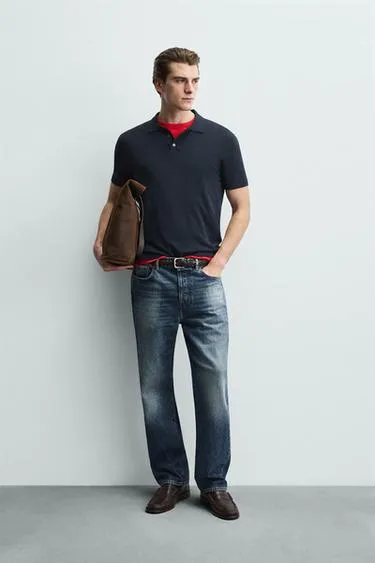 Поло из трикотажа классического кроя