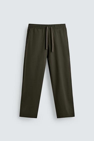 Zara Брюки свободного кроя из хлопка и льна