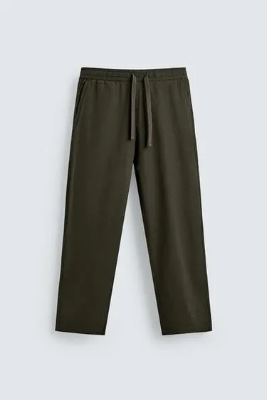 Брюки свободного кроя из хлопка и льна- Заказать в России