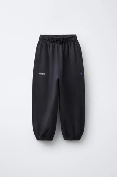 Флисовые брюки BALLOON с текстом