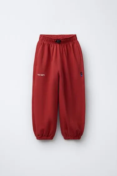 Флисовые брюки BALLOON с текстом- Заказать в России