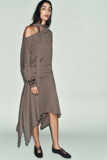 Zara Юбка асимметричного кроя в полоску