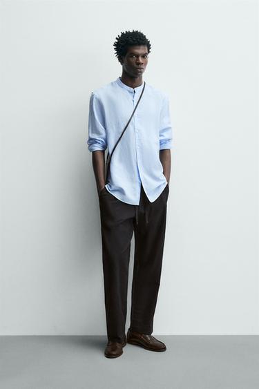 Zara Рубашка из льна и хлопка купить с доставкой.