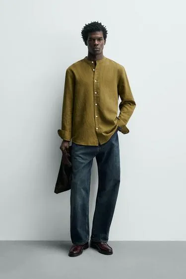 Рубашка из льна и хлопка