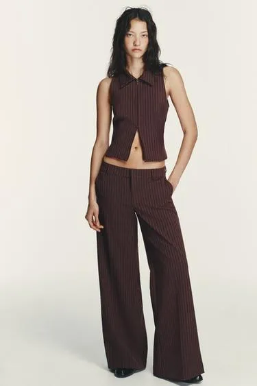 Жилет в полоску на молнии- Заказать в России