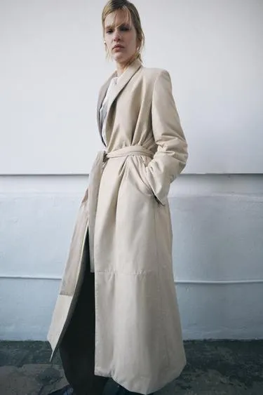 Стеганое кожаное пальто ZW COLLECTION LIMITED EDITION- Заказать в России