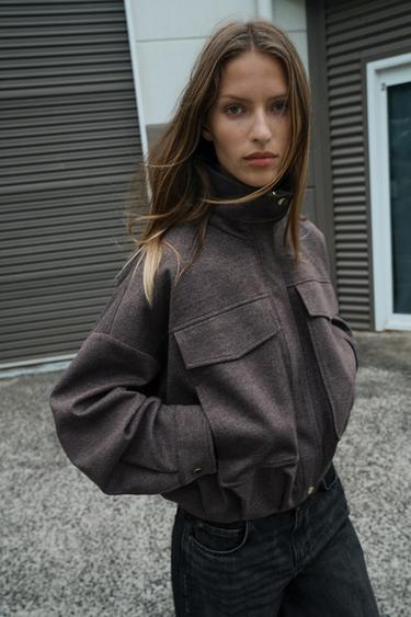 Zara Бомбер с воротником-стойкой