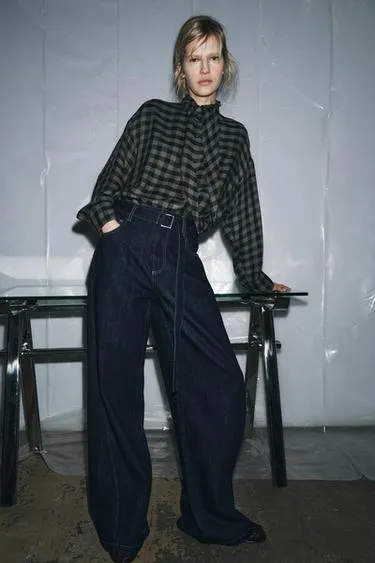 Джинсы WIDE LEG с высокой посадкой и ремнем — ZW COLLECTION- Заказать в России