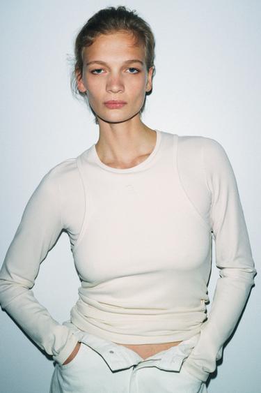 Zara Футболка с двойной вышивкой купить с доставкой.