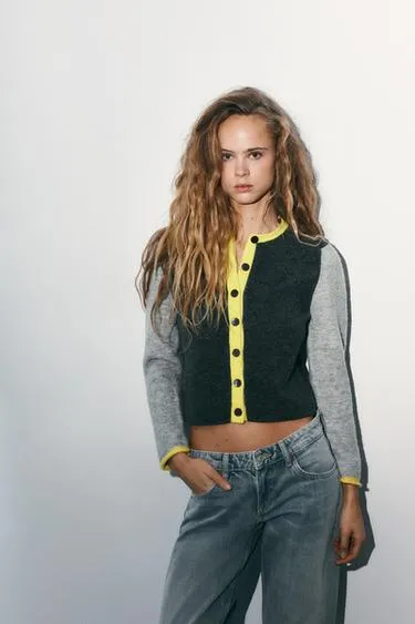 Кардиган колор-блок- Заказать в России