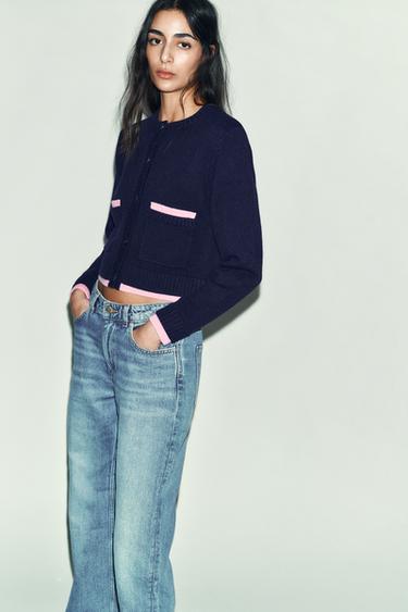 Zara Комбинированный кардиган
