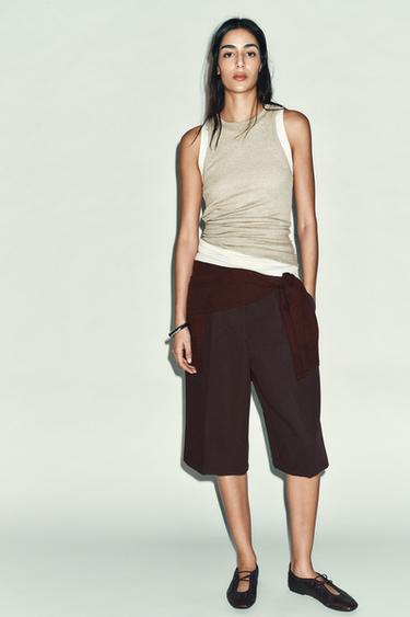 Zara Топ в стиле рустик с двойным эффектом