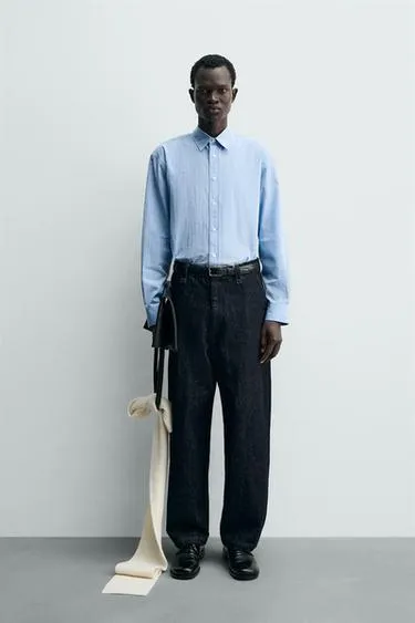 Рубашка свободного кроя в полоску