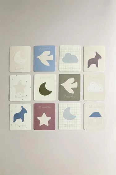 Baby monthly milestone kit - 12 little donkey cards