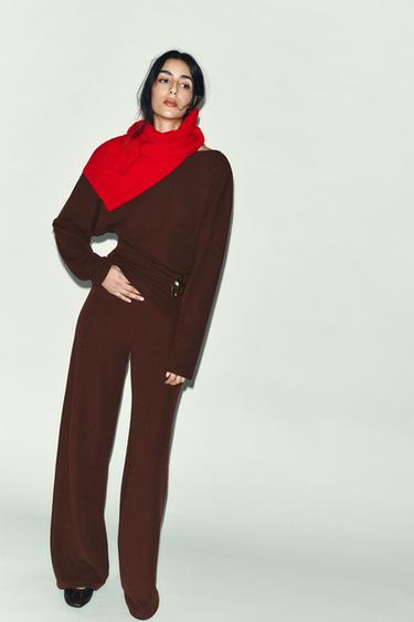 Zara Широкие фактурные брюки