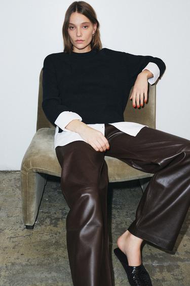 Zara Свитер с комбинированным поплином