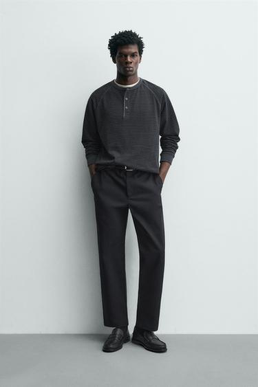 Zara Брюки STRAIGHT FIT из рельефной ткани