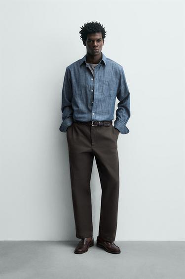 Zara Брюки STRAIGHT FIT из рельефной ткани