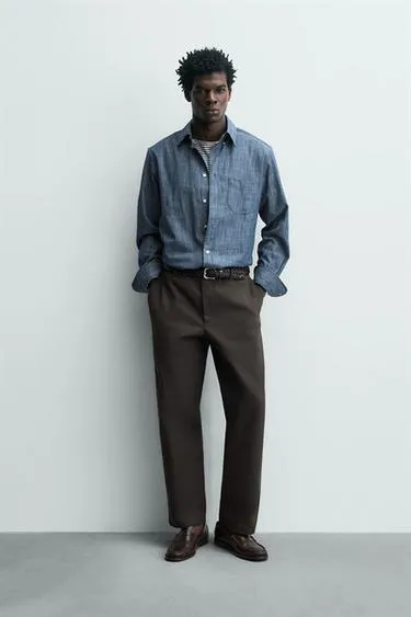 Брюки STRAIGHT FIT из рельефной ткани