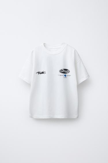 Zara Футболка с принтом-каплей