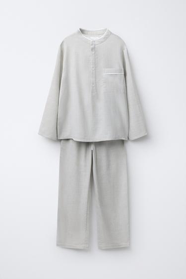 Zara 6-14 лет/пижама с воротником и пуговицами