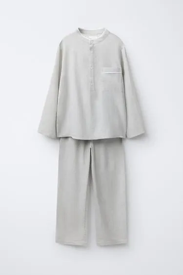 6-14 лет/пижама с воротником и пуговицами